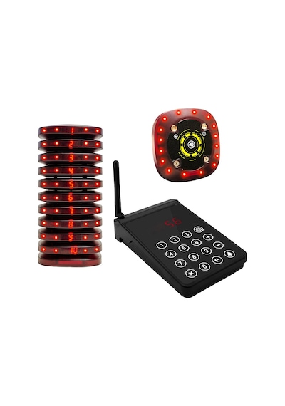Refox Ctp-205 Plus Susturmalı Sesli Titreşimli Işıklı Kablosuz Müşteri Çağrı Sistemi 10lu