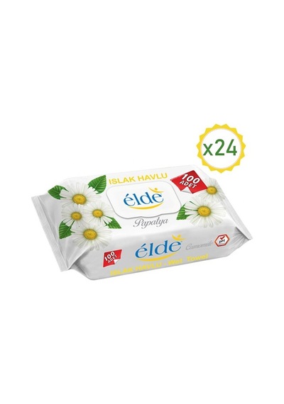 Elde 24 x 100 Adetli Koli Papatya Kokulu Islak Havlu