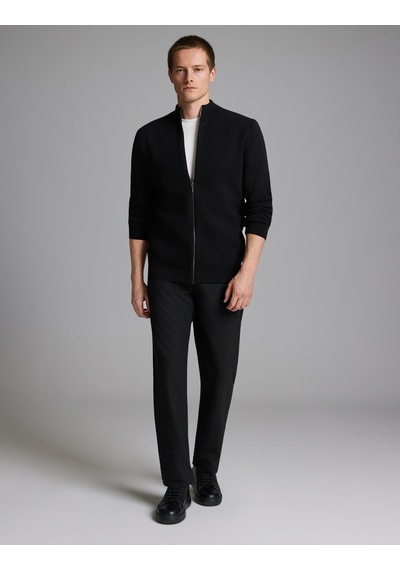 Pierre Cardin Siyah Regular Fit Fermuarlı Triko Hırka 50330164-vr046