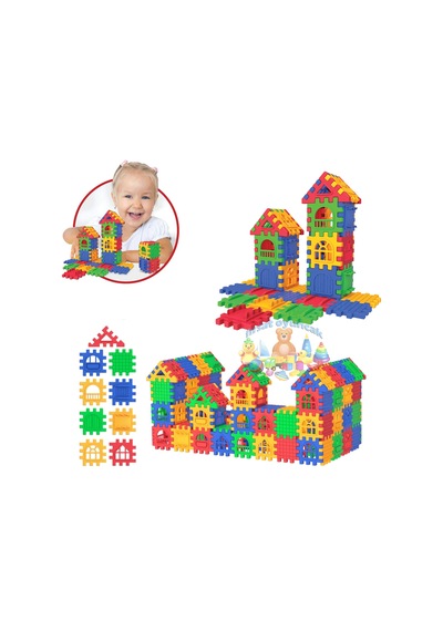 Oyuncak 128 Parça Cıty Puzzle Blok Set Eğitici Eğlenceli Oyuncak