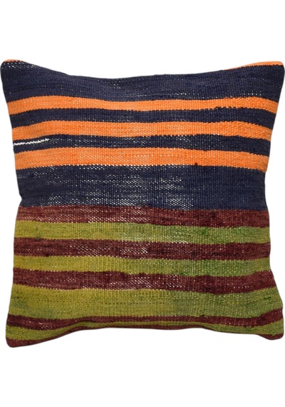 Zehra Abla Halı Yeni El Dokuma Dekoratif Kilim Kırlent Yastık Kılıfı 6496 Çok Renkli