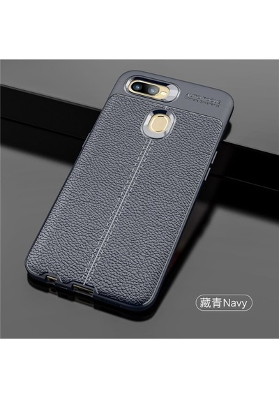 Oppo Ax7 Kilif Lüx Deri Tam Korumali Silikon Kapak 400006668