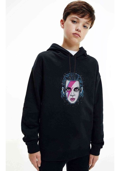 Tshirthane Stranger Things The Bitchin Baskılı Unisex Çocuk Kapüşonlu Sweat (528706808) Siyah