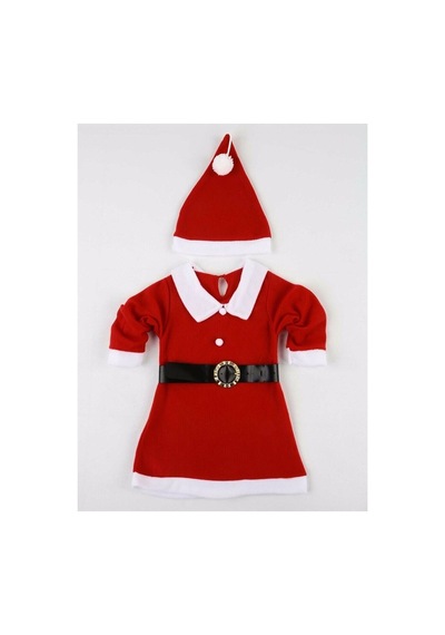 Kız Çocuk Noel Elbise Noel Baba Kıyafeti Kostümü Yılbaşı 1-9 Yaş Kırmızı