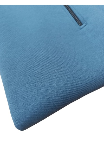 Yarım Fermuar Sweatshirt Mavi