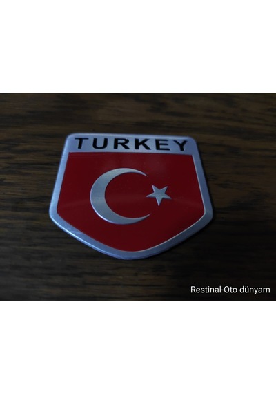 Türkiye Bayraklı Pleksi Rozet Oto Bagaj Kapı Amblem 3m Bantlı Krom Kaplama Arma Logo Türk Bayrağı