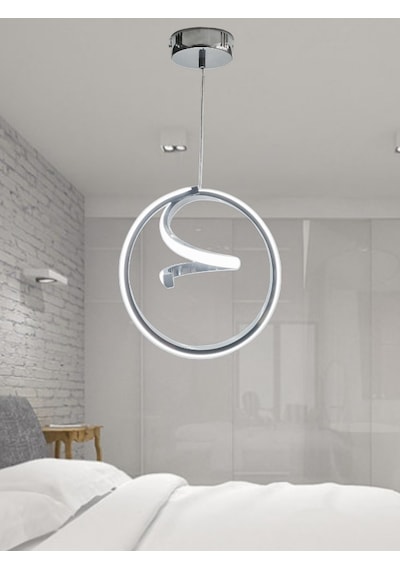 Renkoled Aydınlatma 3 Renk Işıklı Modern Sarkıt Led Avize Krom Kasa Krom