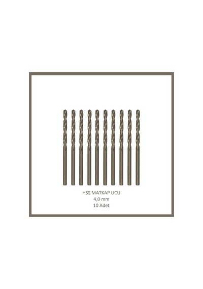 Hss Matkap Ucu 4 Mm, Metal, Ahşap, Plastik İçin 10 Adet