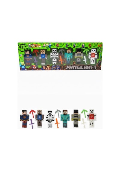 Supermanlı Minecraft 6 Karakter 6 Aksesuar 12 Parça Çocuk Figür Oyun Seti