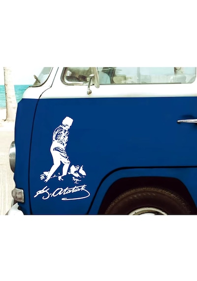 Mustafa Kemal Atatürk Kocatepe Silüet Sticker - Araba Oto Motosiklet Karavan Sticker - 00617 40x25 Cm