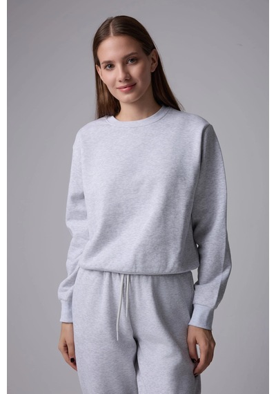 Defys Kadın Basic Sweat Gri Melanj - 747511219 Gri Melanj