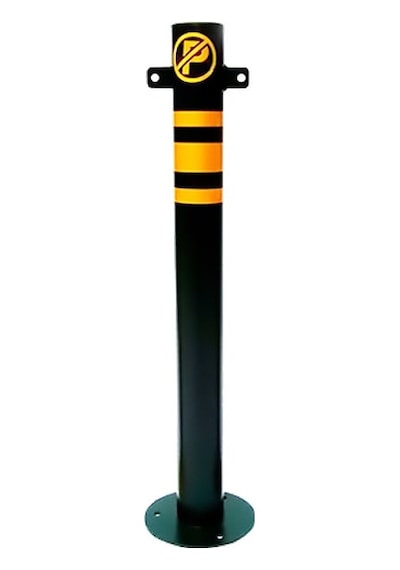 Otopark Zincir Bariyer Metal Duba Demir Sabit Baba Metal Park Bariyeri 75 Cm Siyah