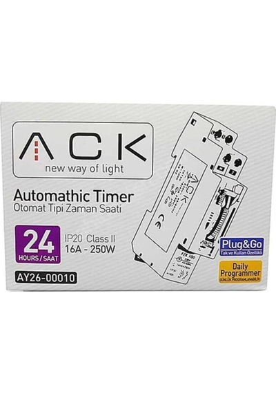 Ack Otomat Tipi Zaman Saati Ip20 16a-250w Ay26-00010