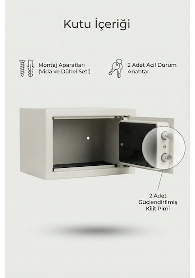 4berry Ev Ve Ofis İçin Parmak İzli Elektronik Kasa Şifreli, Metal Kasa, Type-c Acil Açma