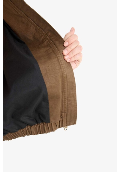 Defacto Su Geçirmez Relax Fit Polo Yaka Fermuarlı Mont E8627ax25aubn530 Kahve