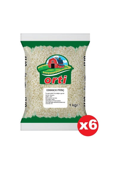 Orti Osmancık Pirinç 1 Kg x 6 Paket.
