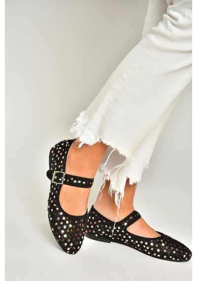 Fox Shoes U725675504 Siyah/altın Kumaş Pullu Kadın Babet Siyah/altın-kumaş Siyah - Altın Fox Shoes U725675504 Siyah/altın Kumaş Pullu Kadın Babet Siyah/altın-kumaş Siyah - Altın