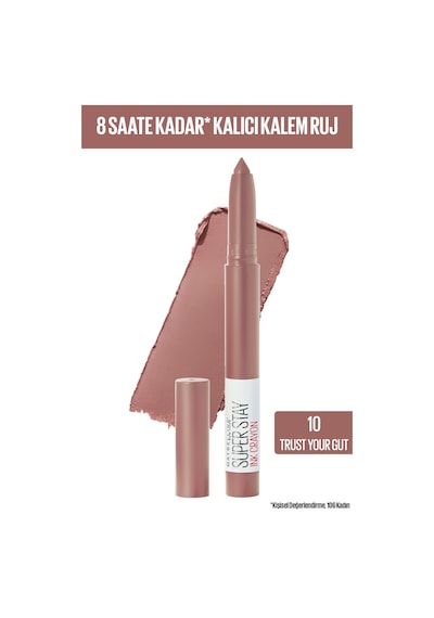 Maybelline New York Süper Stay Ink Crayon Kalem Mat Ruj 10 Trust Your Gut