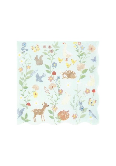 Meri Meri - Little Animals Large Napkins - Minik Hayvanlar Peçeteler - L - 16 Adet