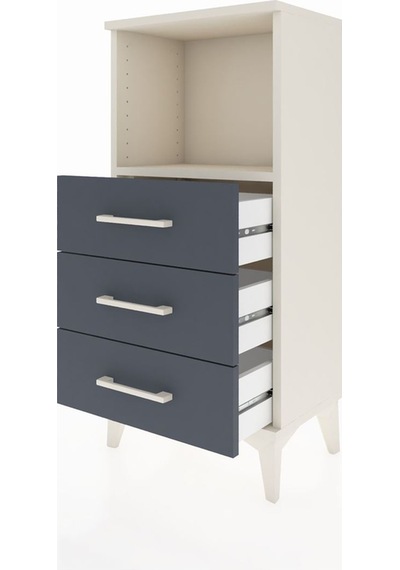 Arges Komodin Tek Raflı 3 Çekmeceli 44x30x96 Aytaşı-antrasit Aytaşı
