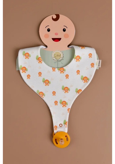 E&f Store Erkek Bebek 3'lü Sıvı Geçirmez Emzik Tutucu Mama Önlüğü - Model 1 Çok Renkli