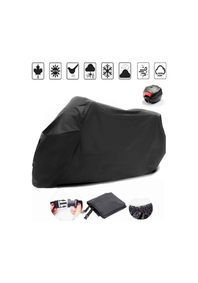 Siyah Arka Çanta Uyumlu Kral Motor Kr-41 Epico Uyumlu Motosiklet Brandası Motor Örtüsü