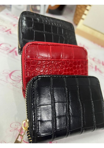 Gk Gamzelirenklerim Luxury Fashıon&accessorıes Mini Cüzdan Kartlık Tek Gözlü Fermuarlı Rugan Suni Deri Bordo