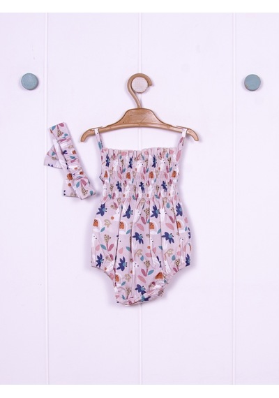 Kidaxi Tavşan Temalı Desenli Bandana Gömlek Body Takım 1-3/3-6/6-9/9-12 Ay Çok Renkli
