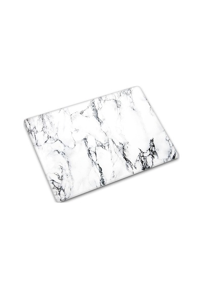 Decorita Beyaz Mermer Görünümlü Cam Kesme Tahtası 30 x 40 CM