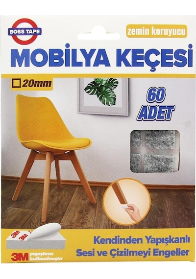Mobilya Keçesi Sese Ve Çizilmeye Son Yapışkanlı 20Mmx60Ad-Kare