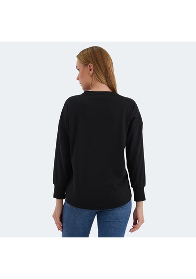 Slazenger VITAL Oversize Kadın Oversıze Siyah Sweatshirt