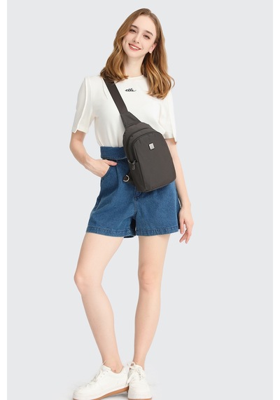 Smart Unisex Body Bag Tasarım Vücut Sırt Ve Göğüs Çantası Ayarlanabilir Askılı Gri GRİ
