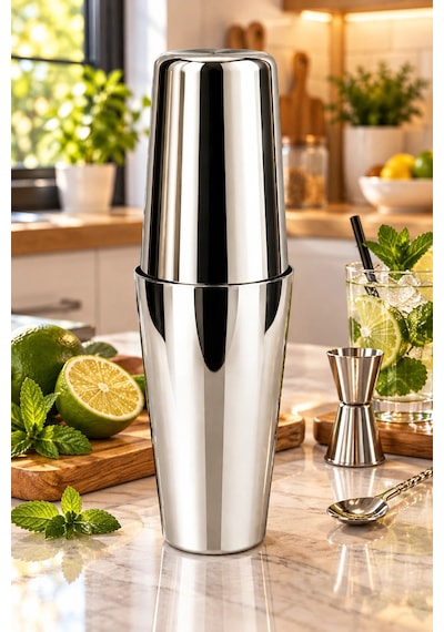 Paslanmaz Çelik Kokteyl Shaker Seti 750 Ml + 500 Ml