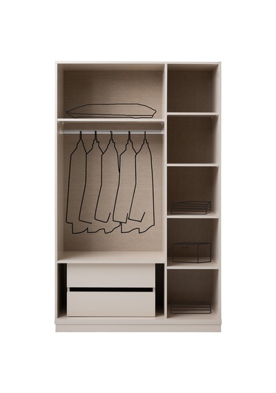 Çınar 3 Kapaklı Gardırop Elbise Dolabı 130 53 204cm Vizon