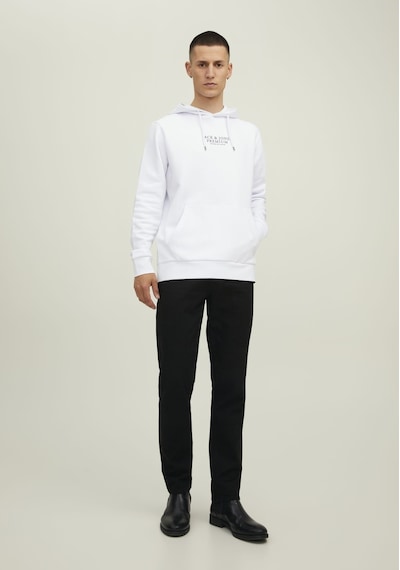 Jack & Jones Kapüşonlu Premium Baskılı Sweatshirt- Bluarchie 12216335 White Beyaz
