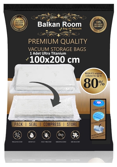 Balkan Room Vakum Hurcu 100 X 200 Vakumlu Hurç Ultra Titanium Boy Şeffaf