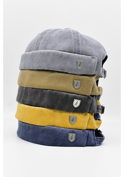 Külah Vintage Retro Eskitme Pamuk Cap Docker Şapka - Bej