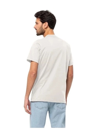 Jack Wolfskin Essential T M Erkek T-shirt Açık Gri SİYAH
