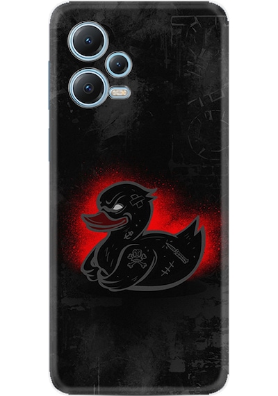 Xiaomi Redmi Note 12 5G Kılıf Silikon Desen Özel Seri Black Duck 1688
