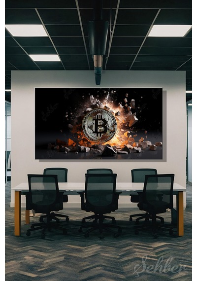 Yatay Kanvas Tablo Tekli Ofis Broker Bankacılık Yatırım Kripto Para Bitcoin Borsa Forex 2907