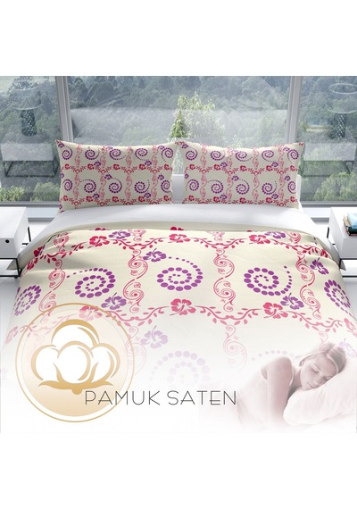 Cattleya Hypnosis 3D Pamuk Saten Çift Kişilik Nevresim Takımı Çok Renkli
