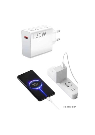 Myceshop Type C Hızlı Şarj Aleti Beyaz 120w Ultra 183431 Uzun Ömürlü Beyaz