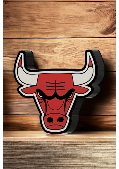 Chicago Bulls Dekoratif Aydınlatma Led Gece Lambası Çok Renkli
