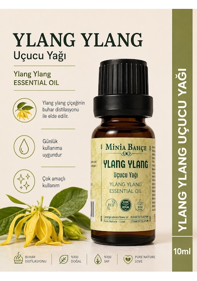 Minia Bahçe Bitki Ve Sanat Atölyesi Ylang Ylang Uçucu Yağı Saf ve Katkısız Bitkisel Uçucu Yağ 10 ML