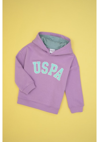 U.S. Polo Assn. Kız Çocuk Lila Şardonlu Kapüşonlu Sweatshirt 50317890-VR034