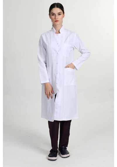 Önlük Beyaz Kadın Tesettür Öğretmen Doktor Önlüğü 105 Cm Gmz-1401