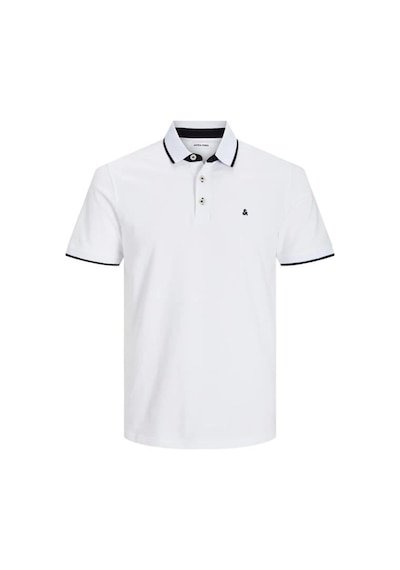 Jack & Jones Jjepaulos Polo Ss Noos Erkek T-shirt 12136668 Beyaz Siyah