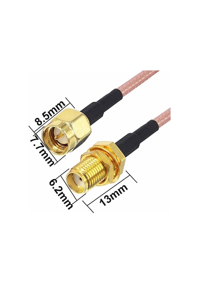 Rg316 50cm Sma Erkek Dişi Kablo Rf Uzatma Kablosu 50 Ohm 0-6ghz Koaksiyel Wifi Gsm Gprs