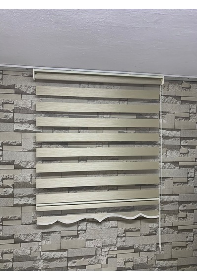Bambu Krem Renk Zebra Perde (Etekli)
