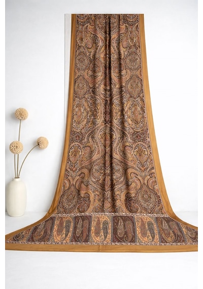 Shawl Secret Glamour Pamuklu Etnik S Al 2 - 52848 Hardal Sarı Turuncu sarı